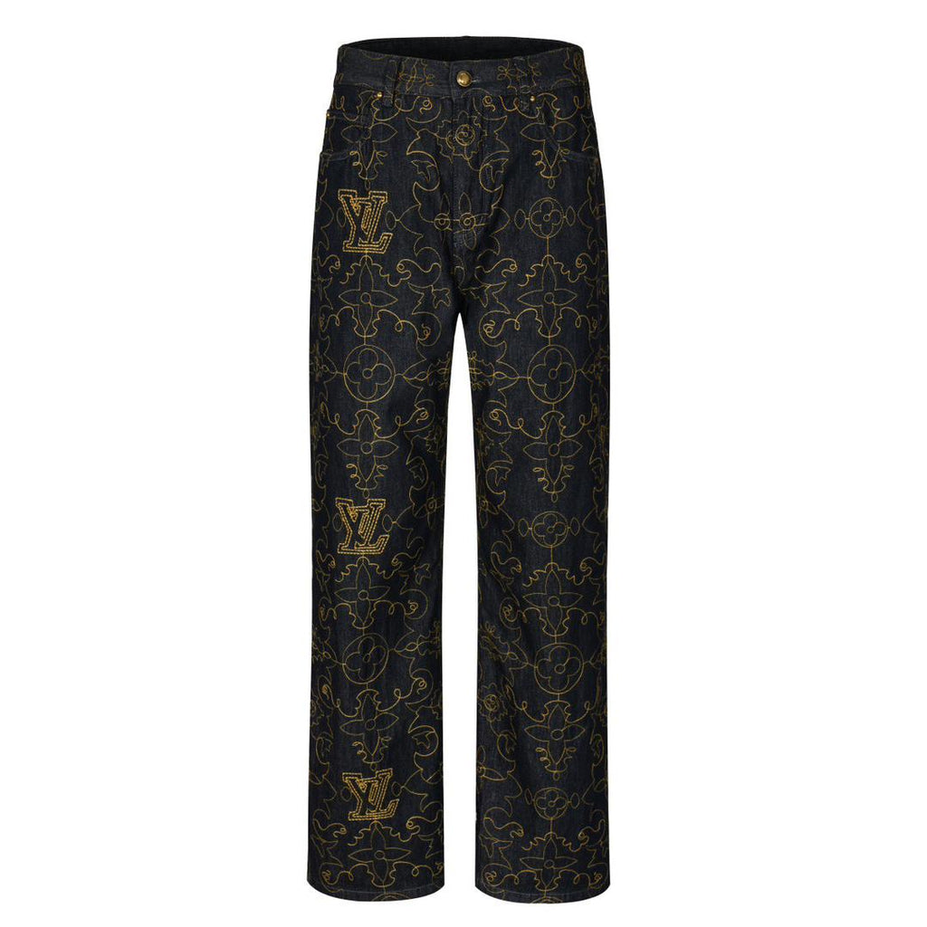 LV black and Gold Pants