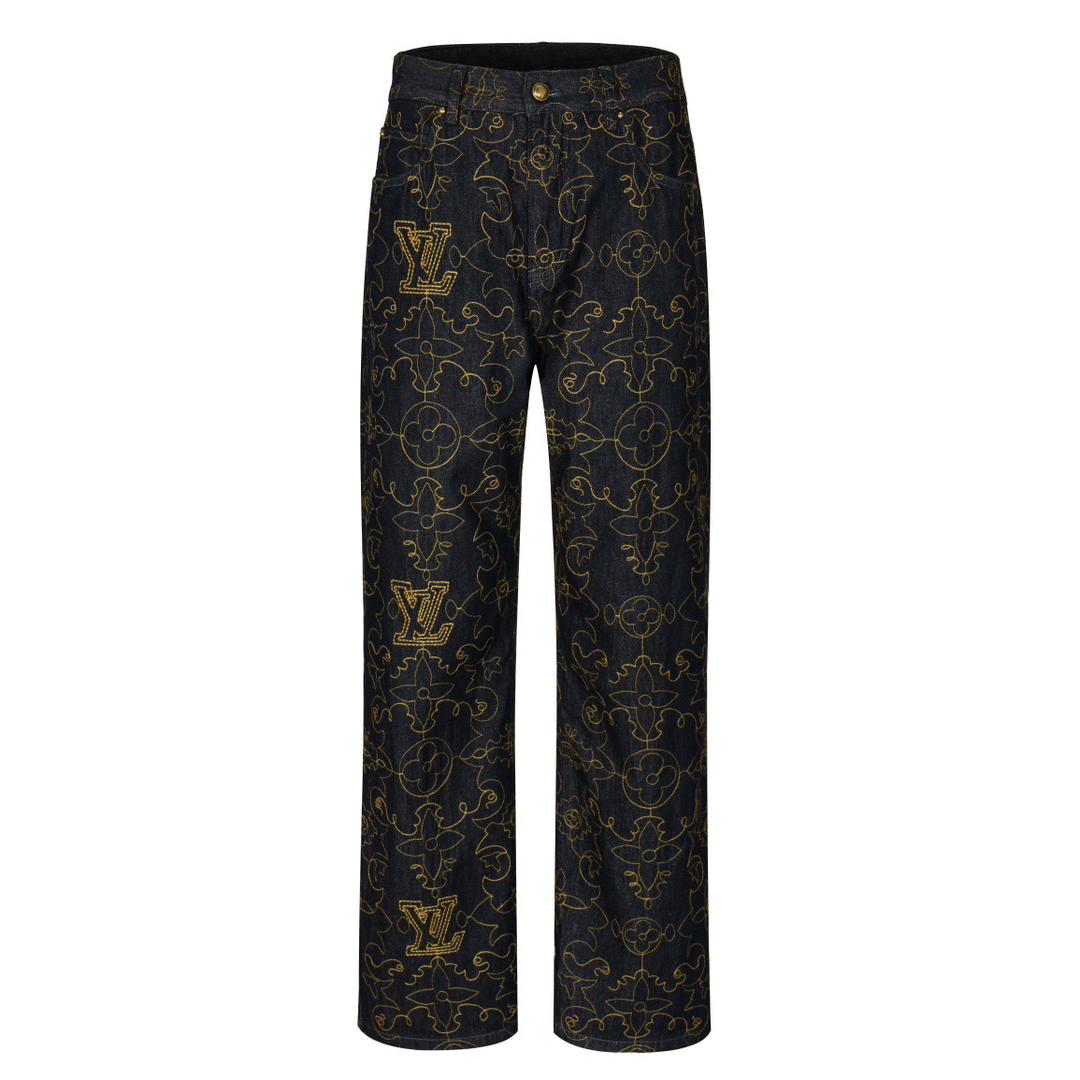 LV black and Gold Pants