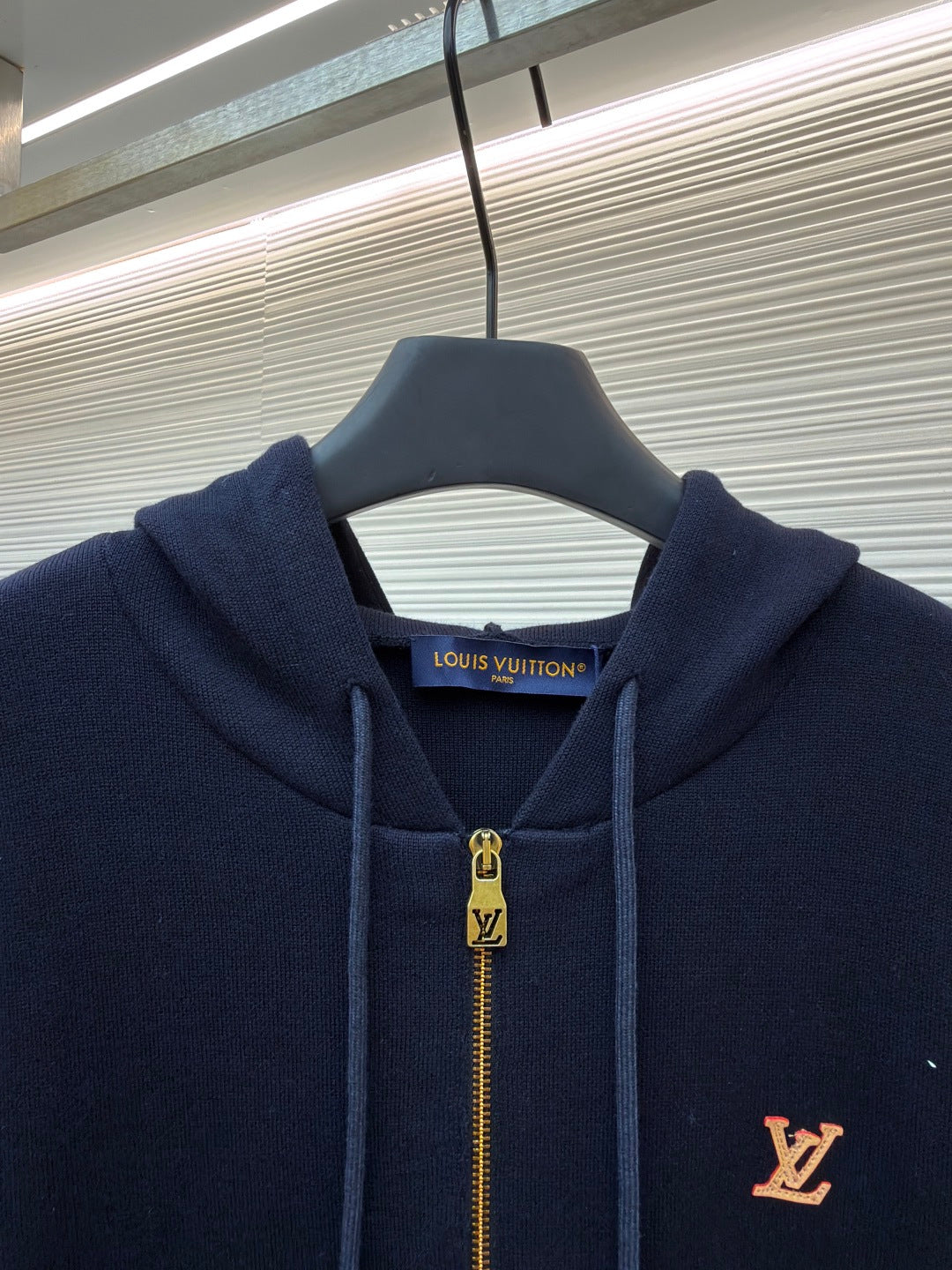 LV Monogram Leather Tag Zip up Hoodie