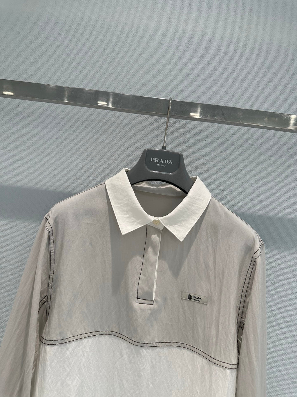 Prada Long-sleeved Linen/Cotton Top