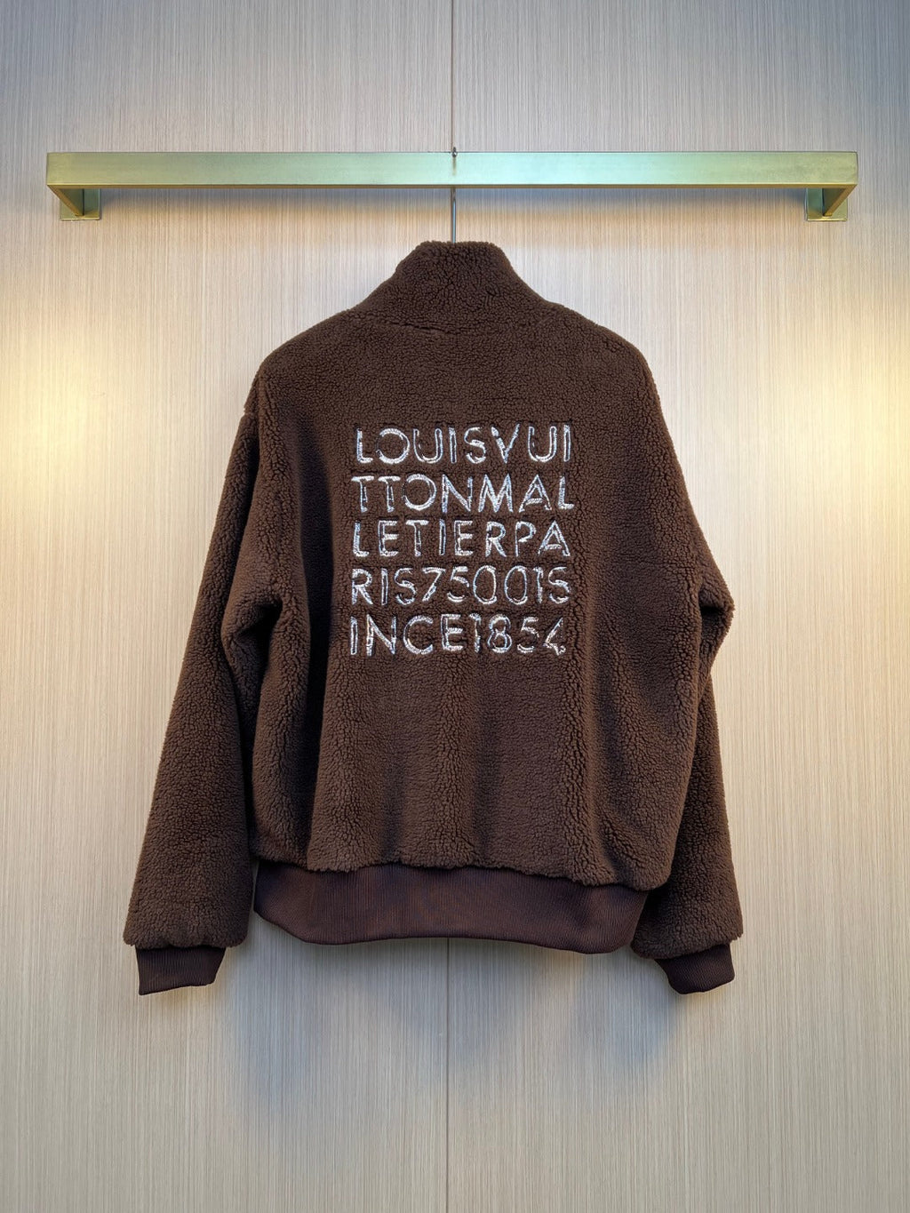 LV New Embroidered Letter Lambswool Coat Jacket