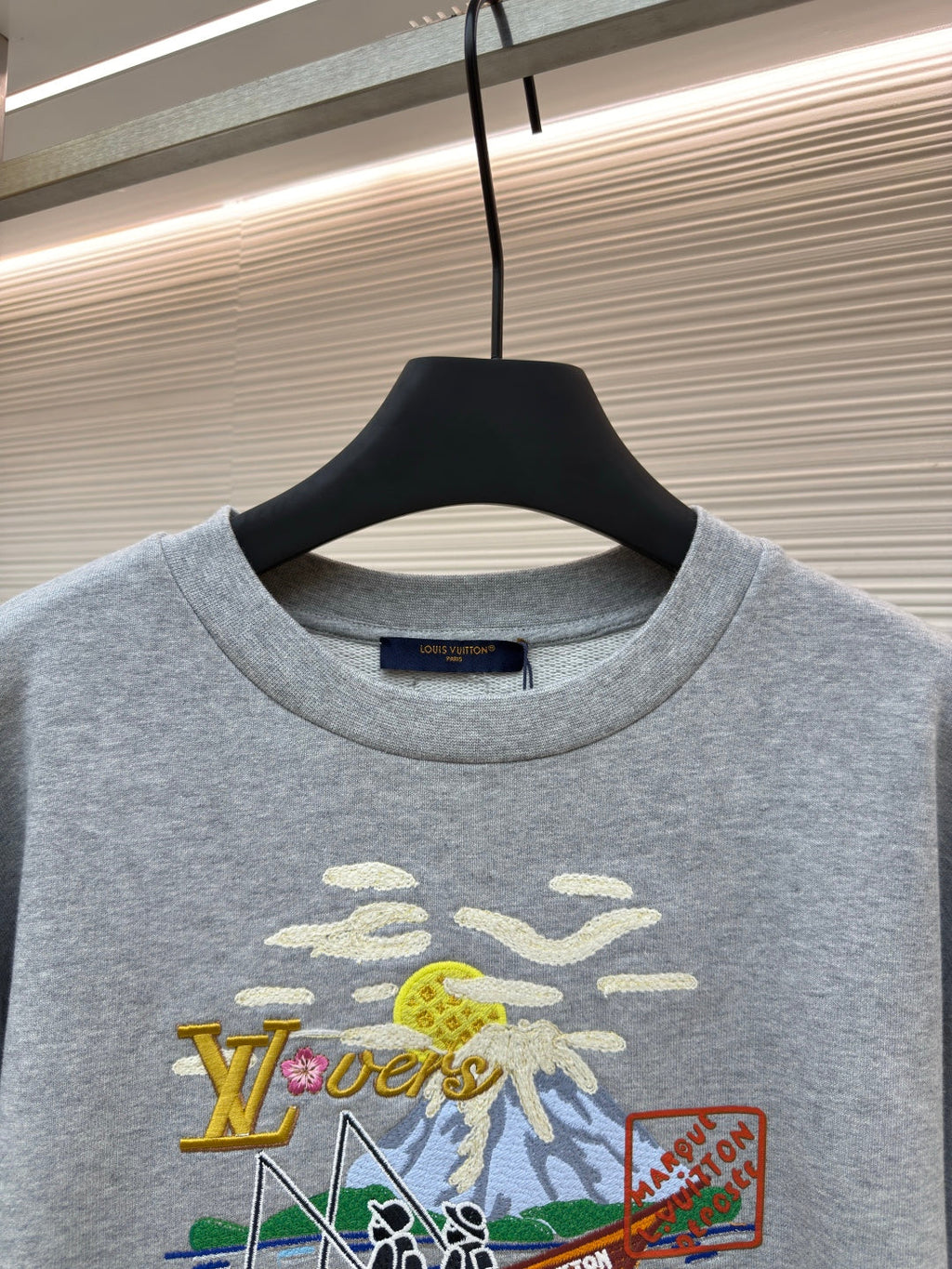 LV Fishing Embroidered Crew Neck Sweatshirt