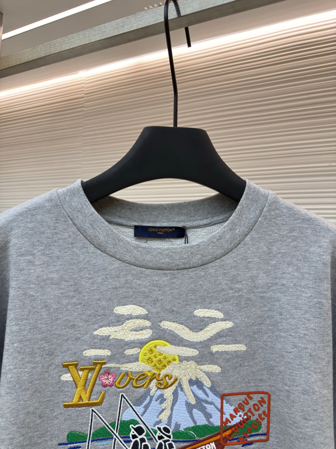 LV Fishing Embroidered Crew Neck Sweatshirt