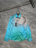 Fendi Color Block Gradient Long-sleeved Shirt