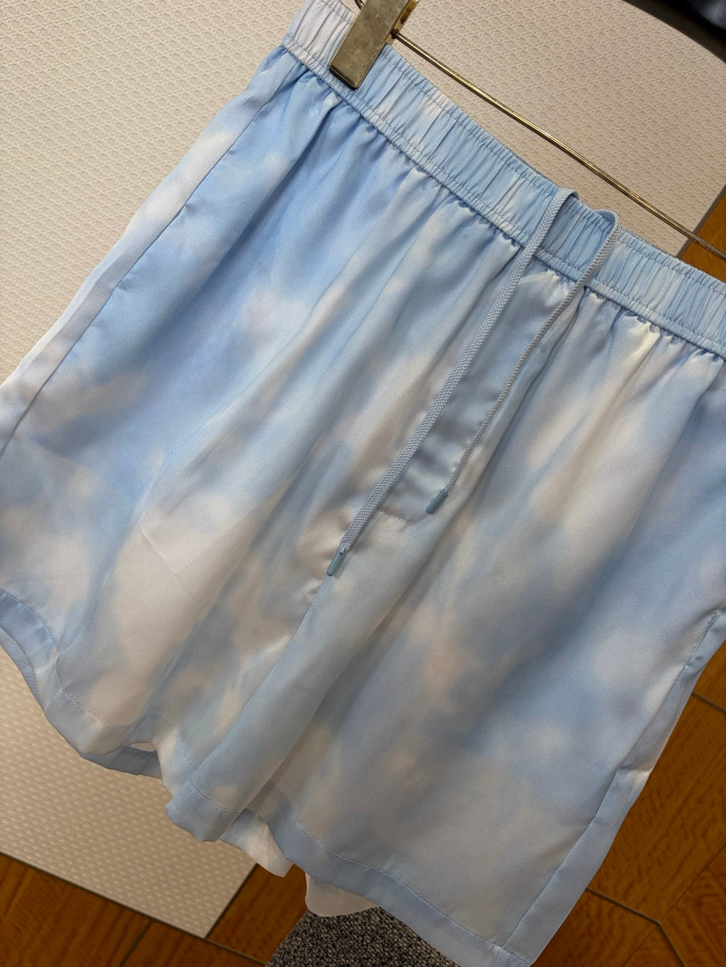 LV Blue & White Tie Drawstring Shorts