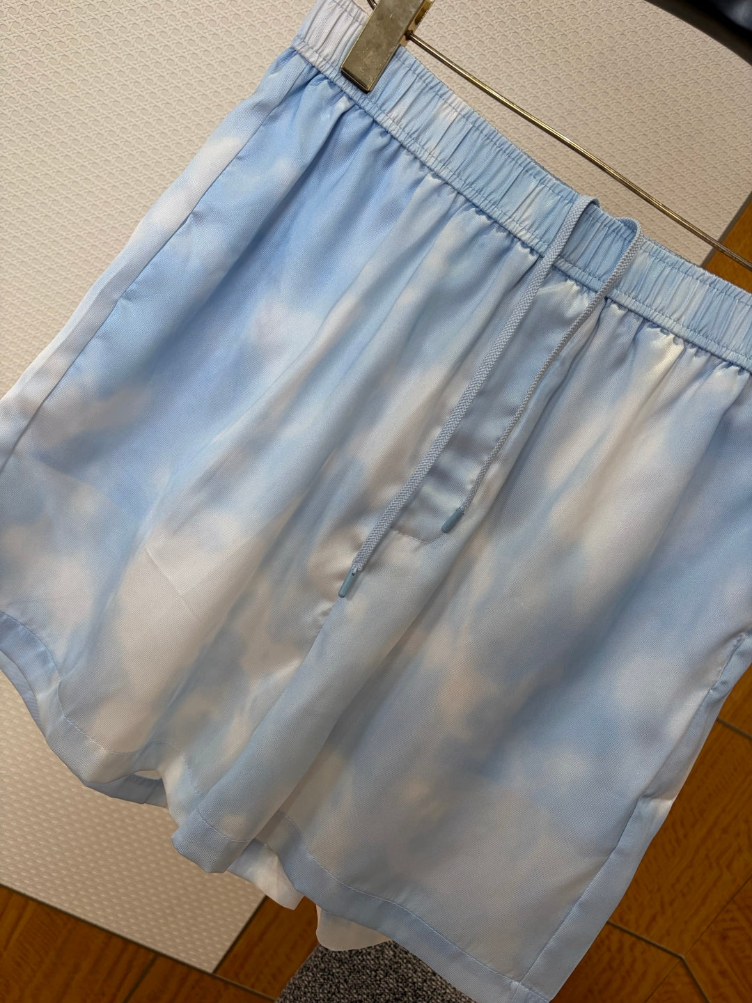 LV Blue & White Tie Drawstring Shorts