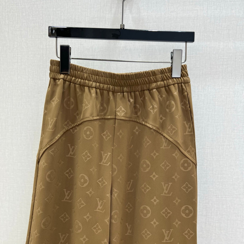 LV Embossed Straight-Leg Trousers