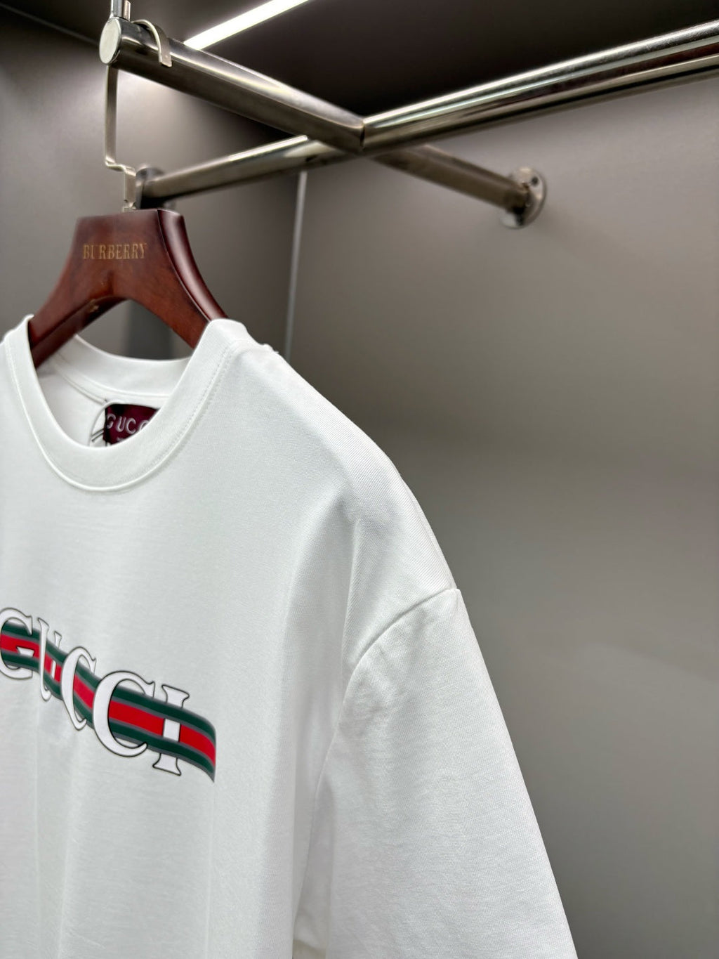 Gucci Ribbon Print Cotton T-Shirt