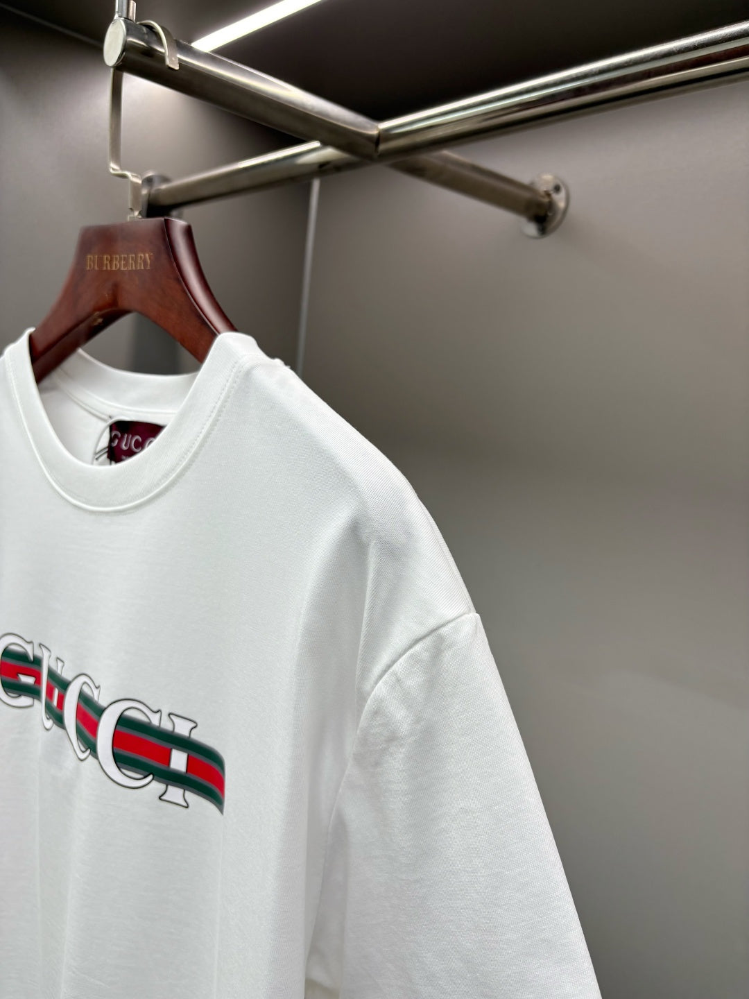 Gucci Ribbon Print Cotton T-Shirt