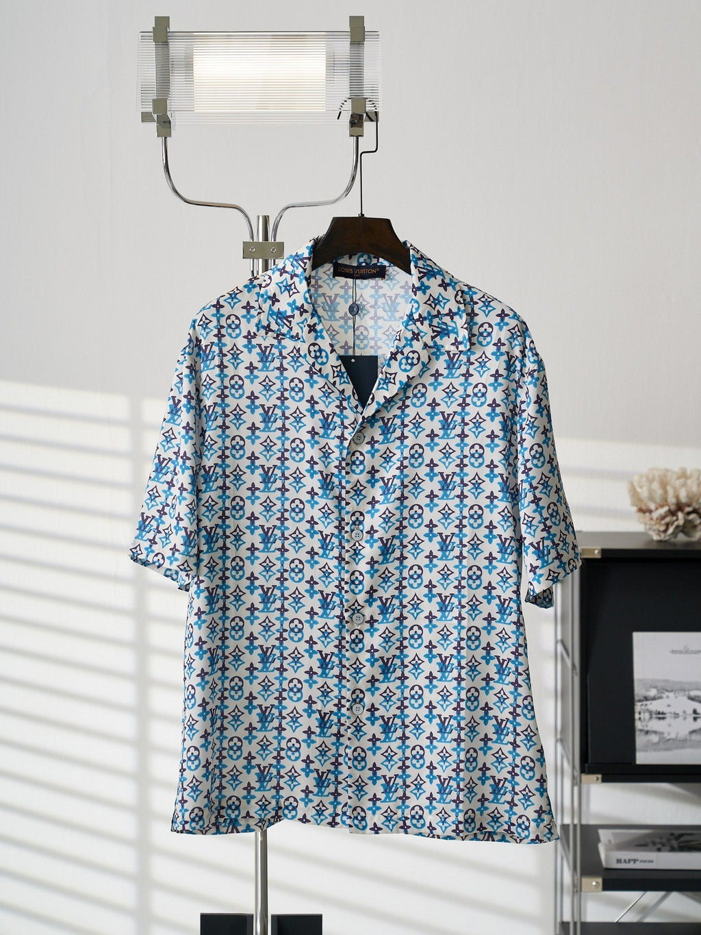 LV Mulberry Silk Shorts Sleeve Shirt