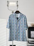 LV Mulberry Silk Shorts Sleeve Shirt