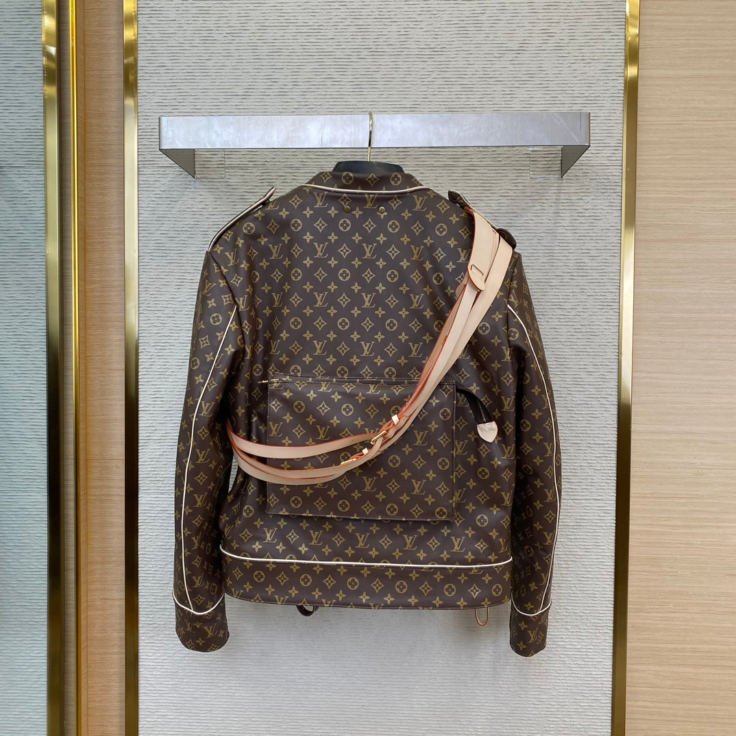 LV detachable Strap Genuine Leather Jacket