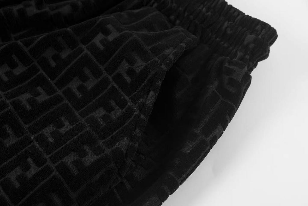 Fendi Mongram Jacquard Velvet Shorts