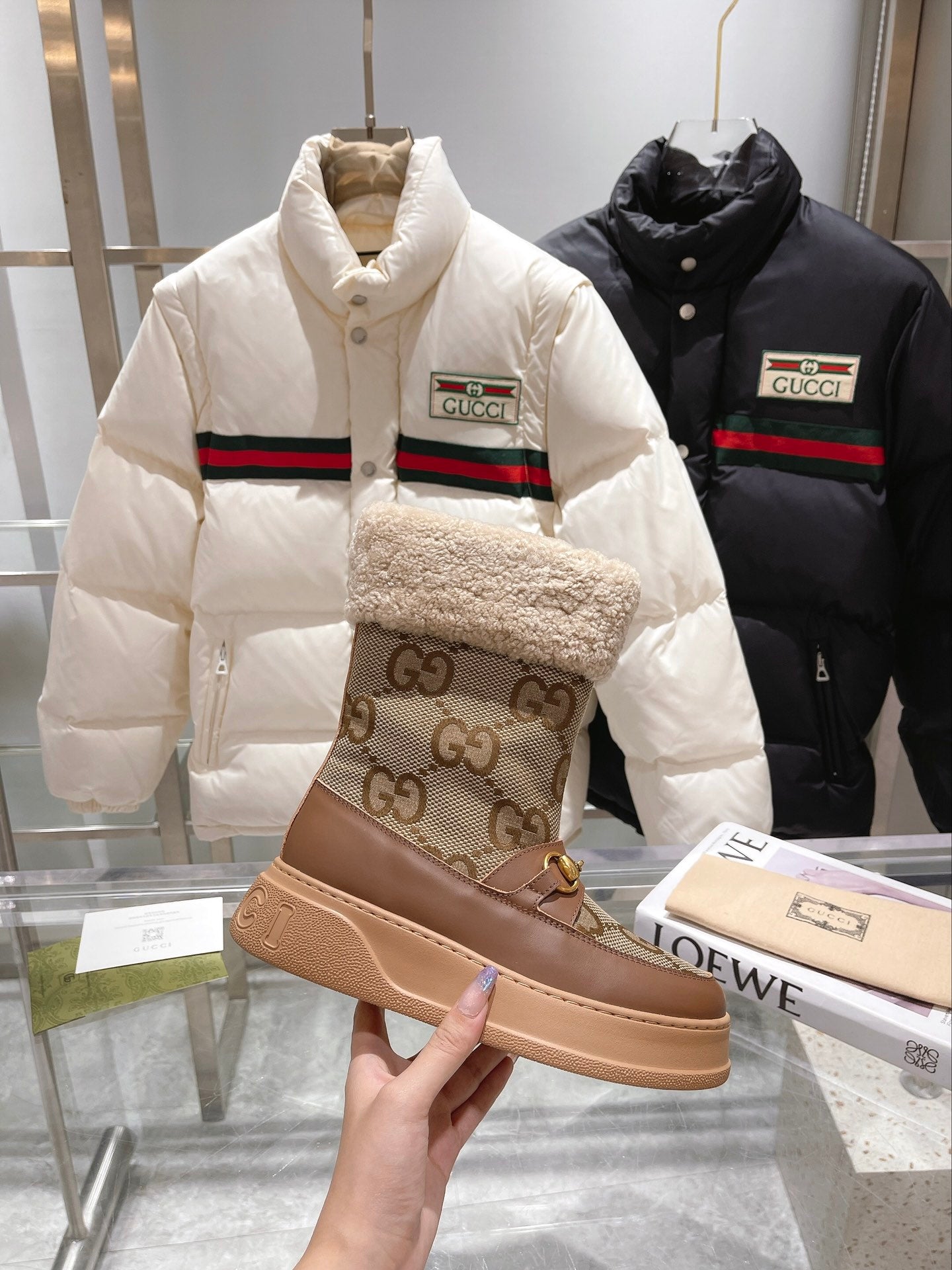 Gucci Monogram Boots