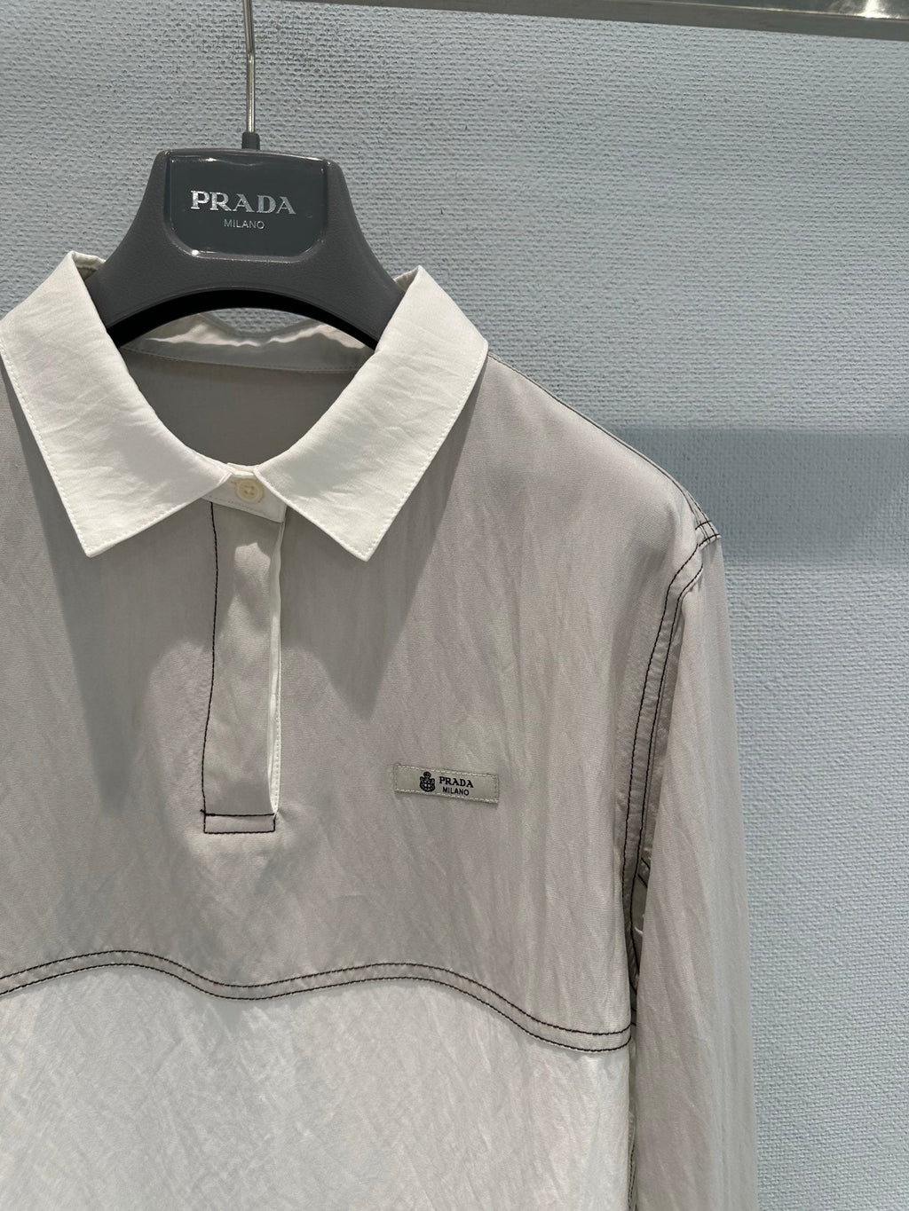 Prada Long-sleeved Linen/Cotton Top