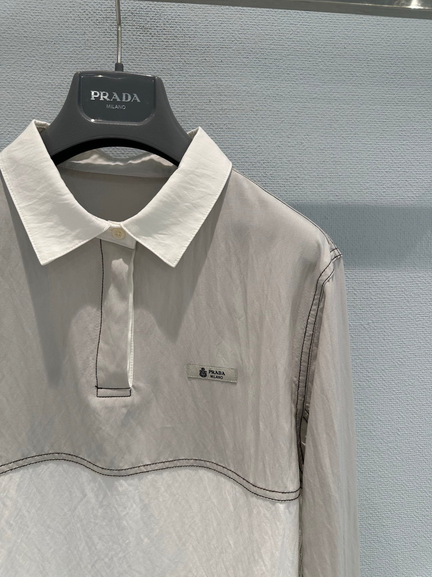 Prada Long-sleeved Linen/Cotton Top