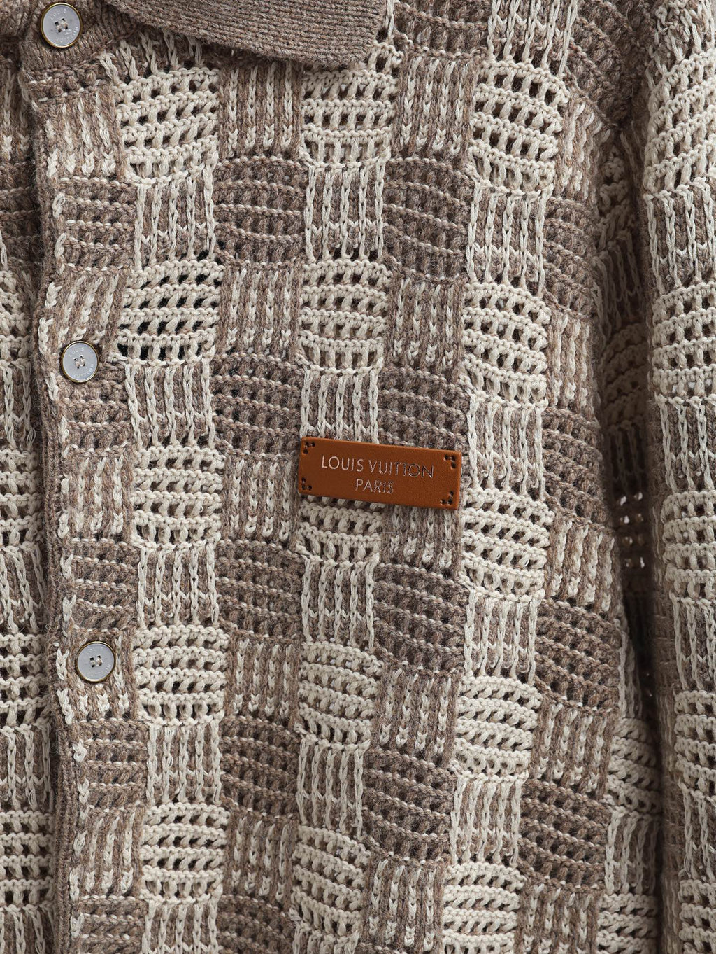 LV Tweed Jacquard Button-down Sweater