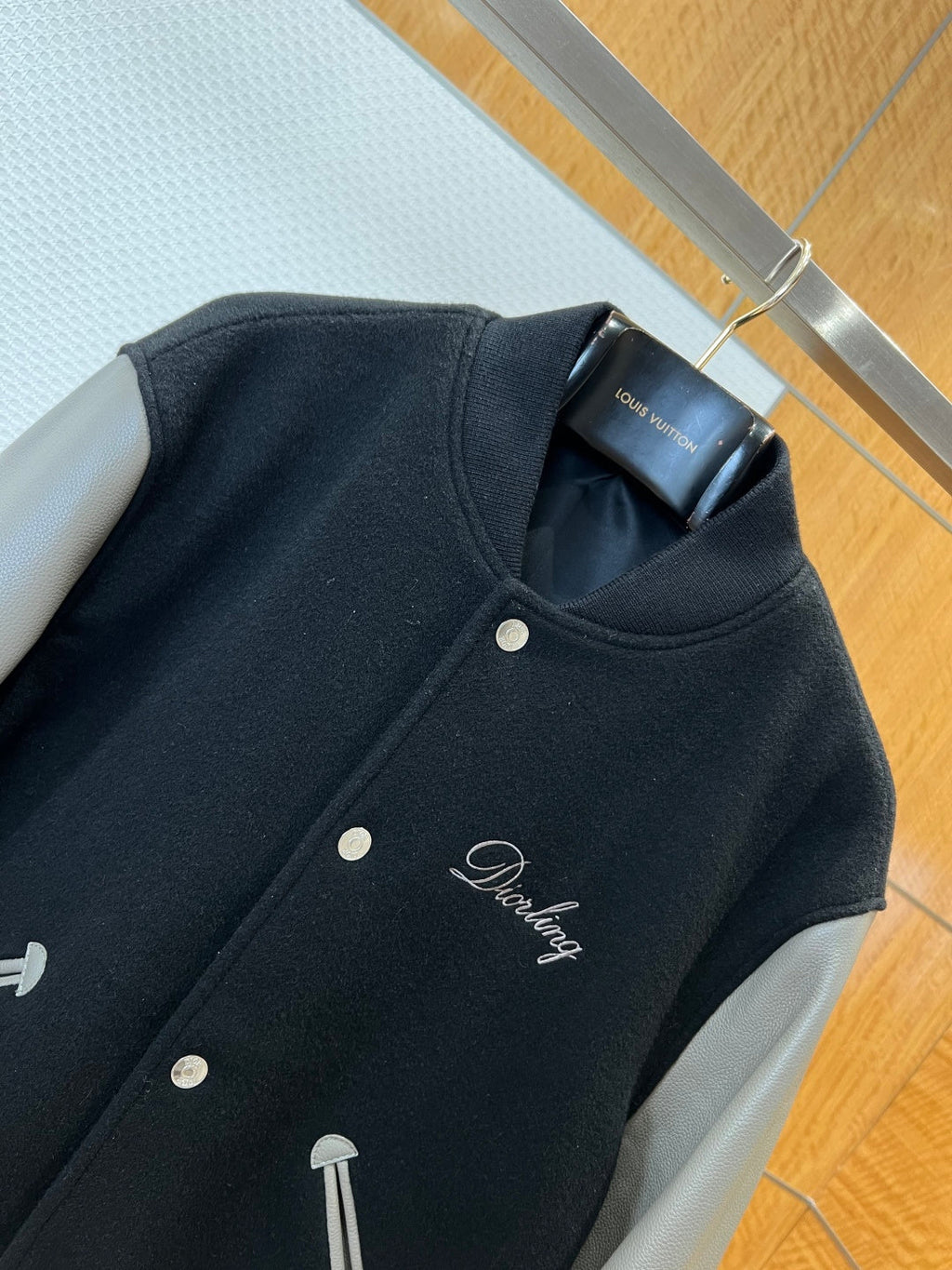 DIOR Patchwork Leather Baseball Jacket