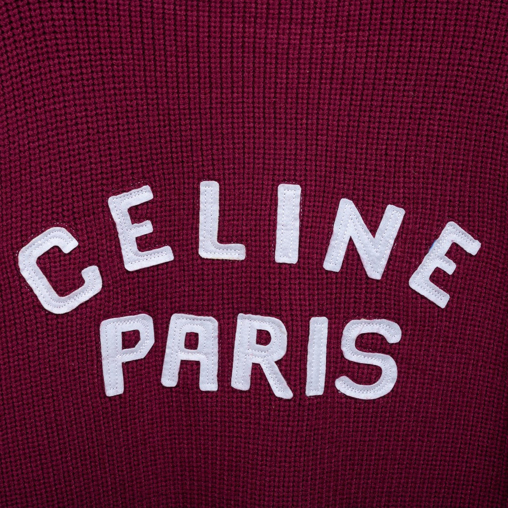 Celine Leather Logo Cardigan