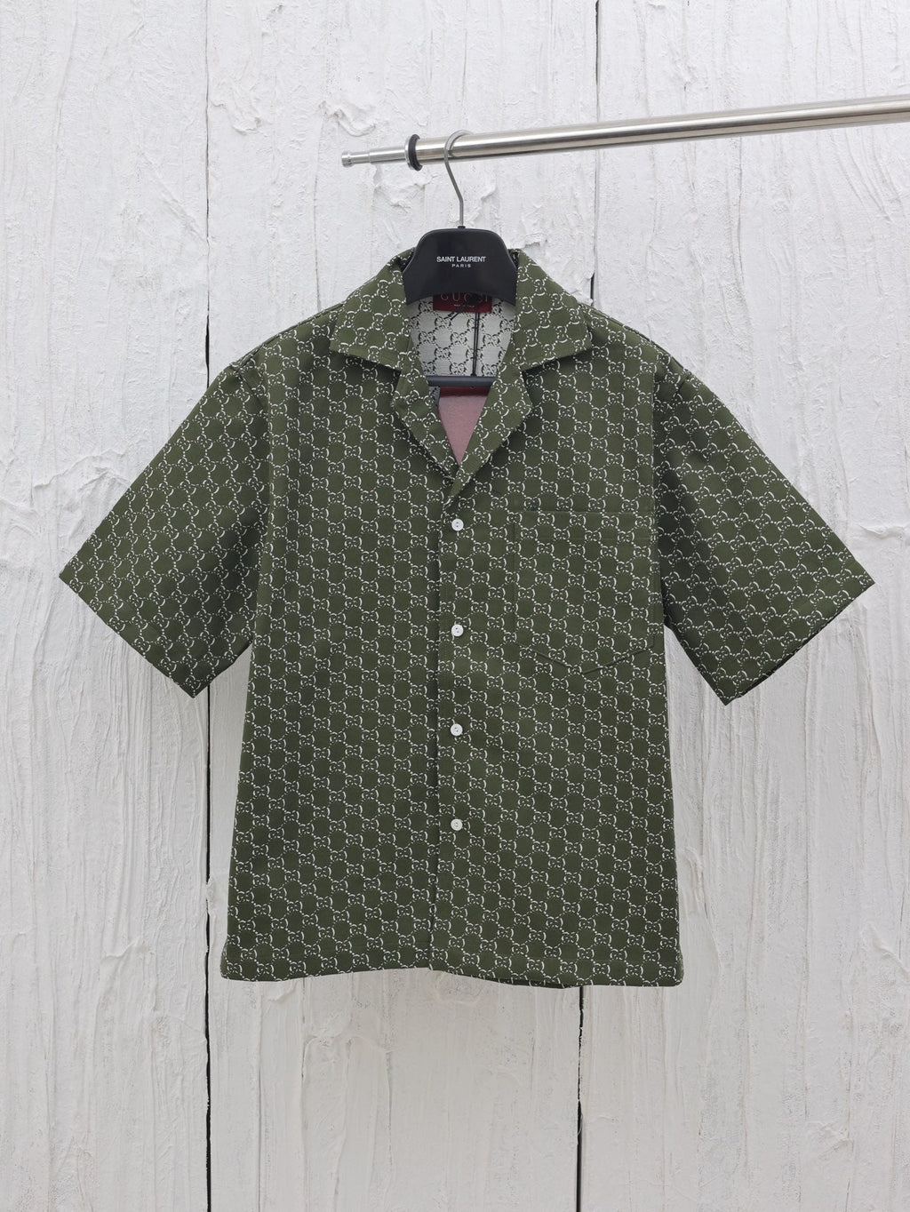 GG new 2025 Lido series all-over double G print short-sleeved shirt