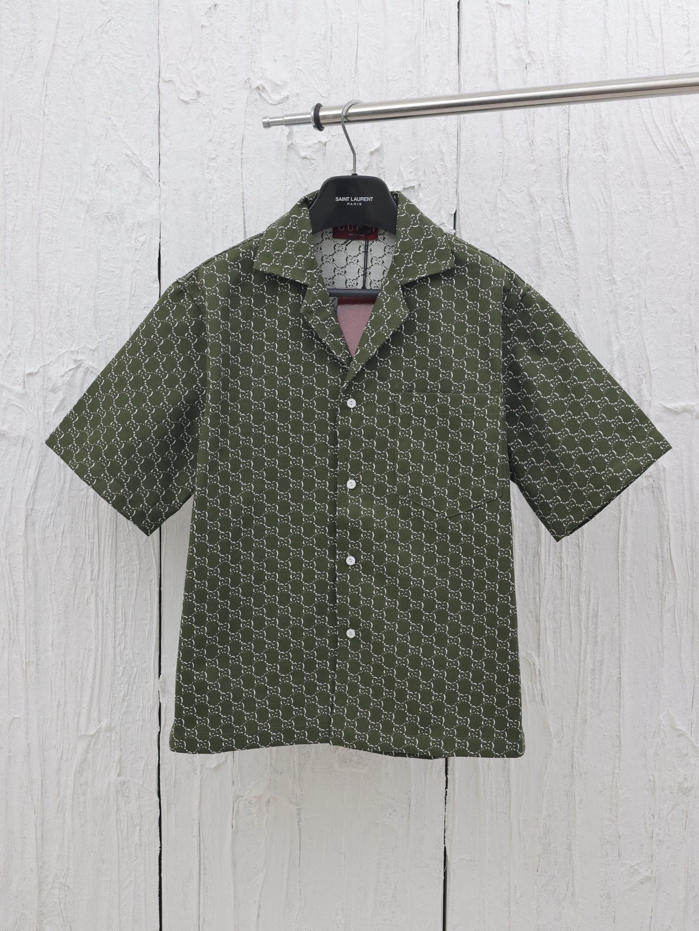 GG new 2025 Lido series all-over double G print short-sleeved shirt