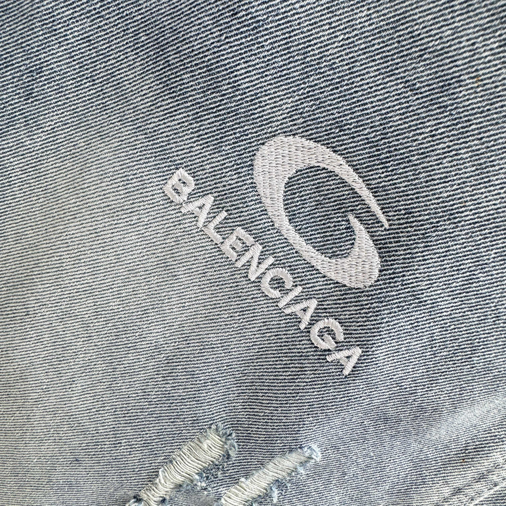 Balenciaga Embroidered Denim Shorts