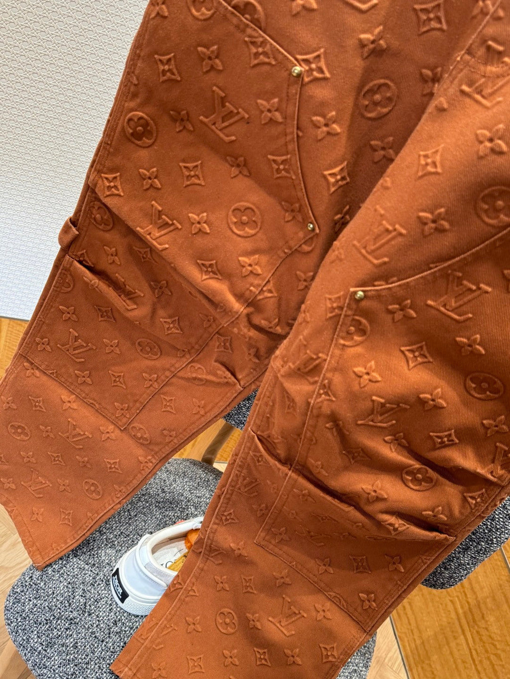 LV Patchwork Embossed Jacket & Pants Set