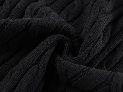 Prada Embroidered Cable Knit Sweater