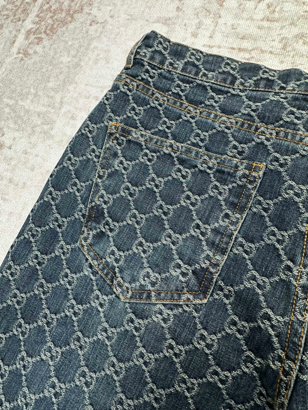 Gucci Denim Jacquard Jeans