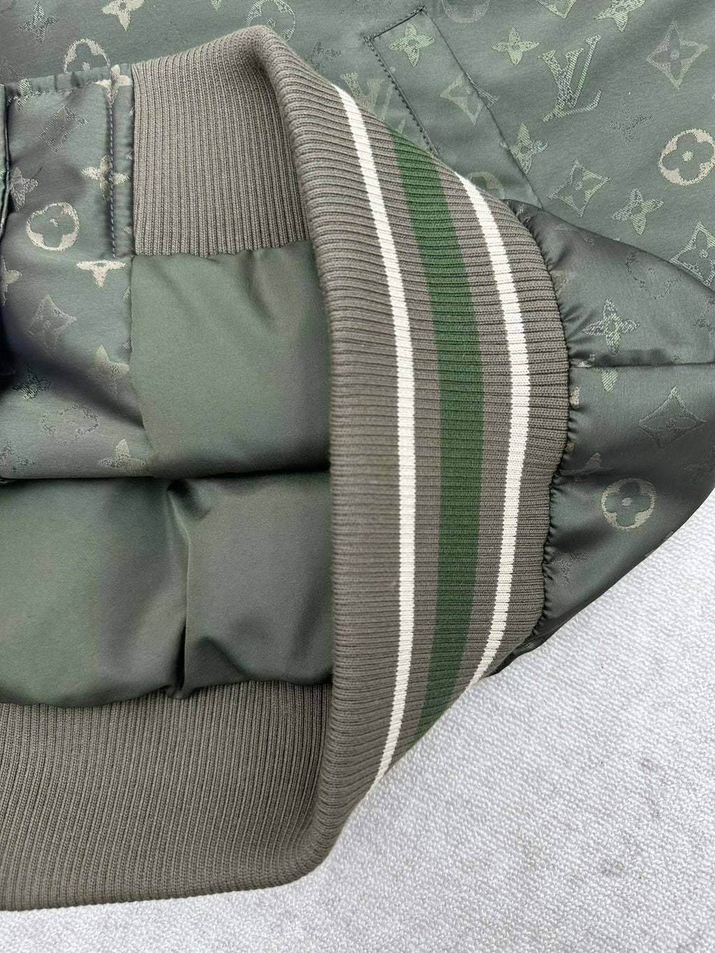 LV Monogram all-over camouflage cotton bomber jacket