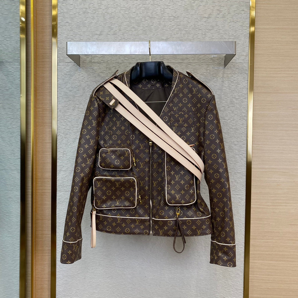 LV detachable Strap Genuine Leather Jacket