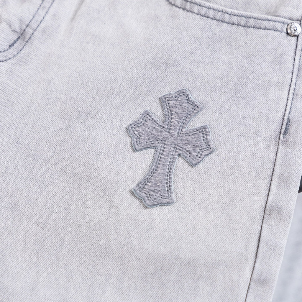 Chrome Heart ×Levi Patchwork Straight-Leg Jeans