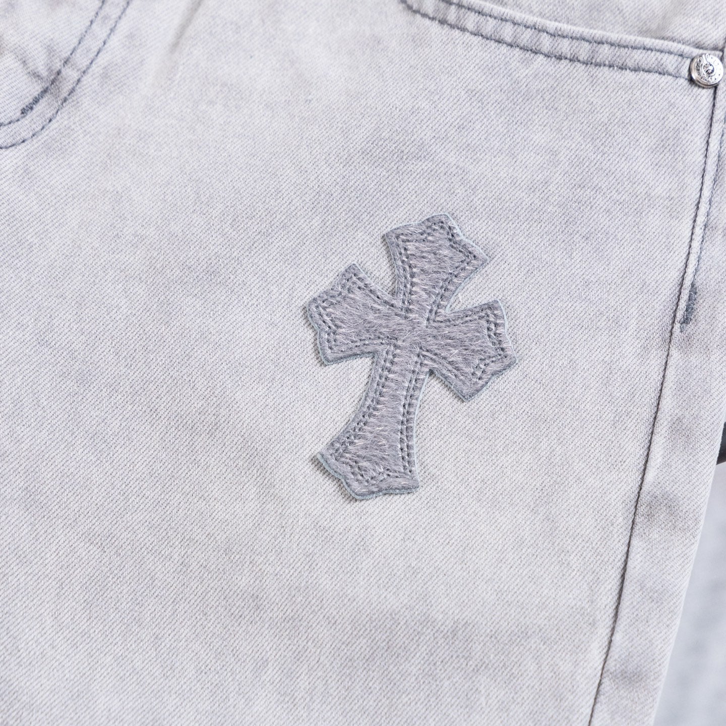 Chrome Heart ×Levi Patchwork Straight-Leg Jeans