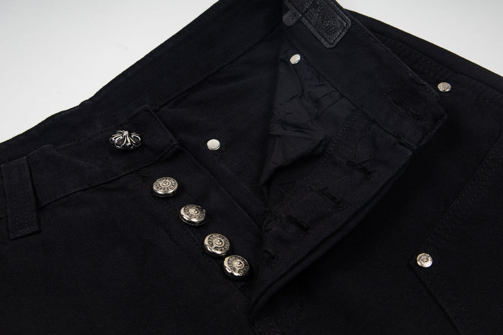 CH Logging Patchwork Leather Washed Jeans