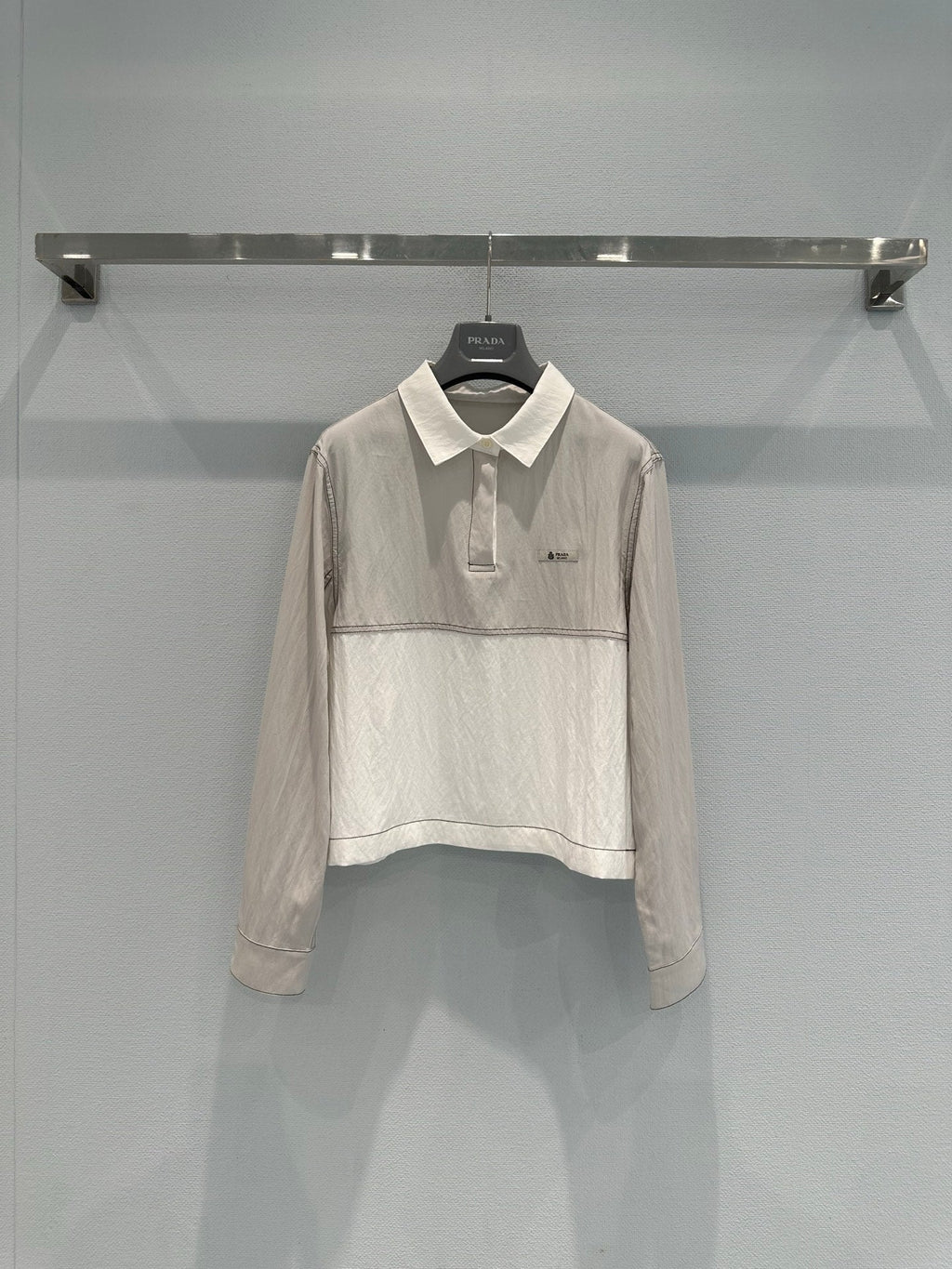Prada Long-sleeved Linen/Cotton Top