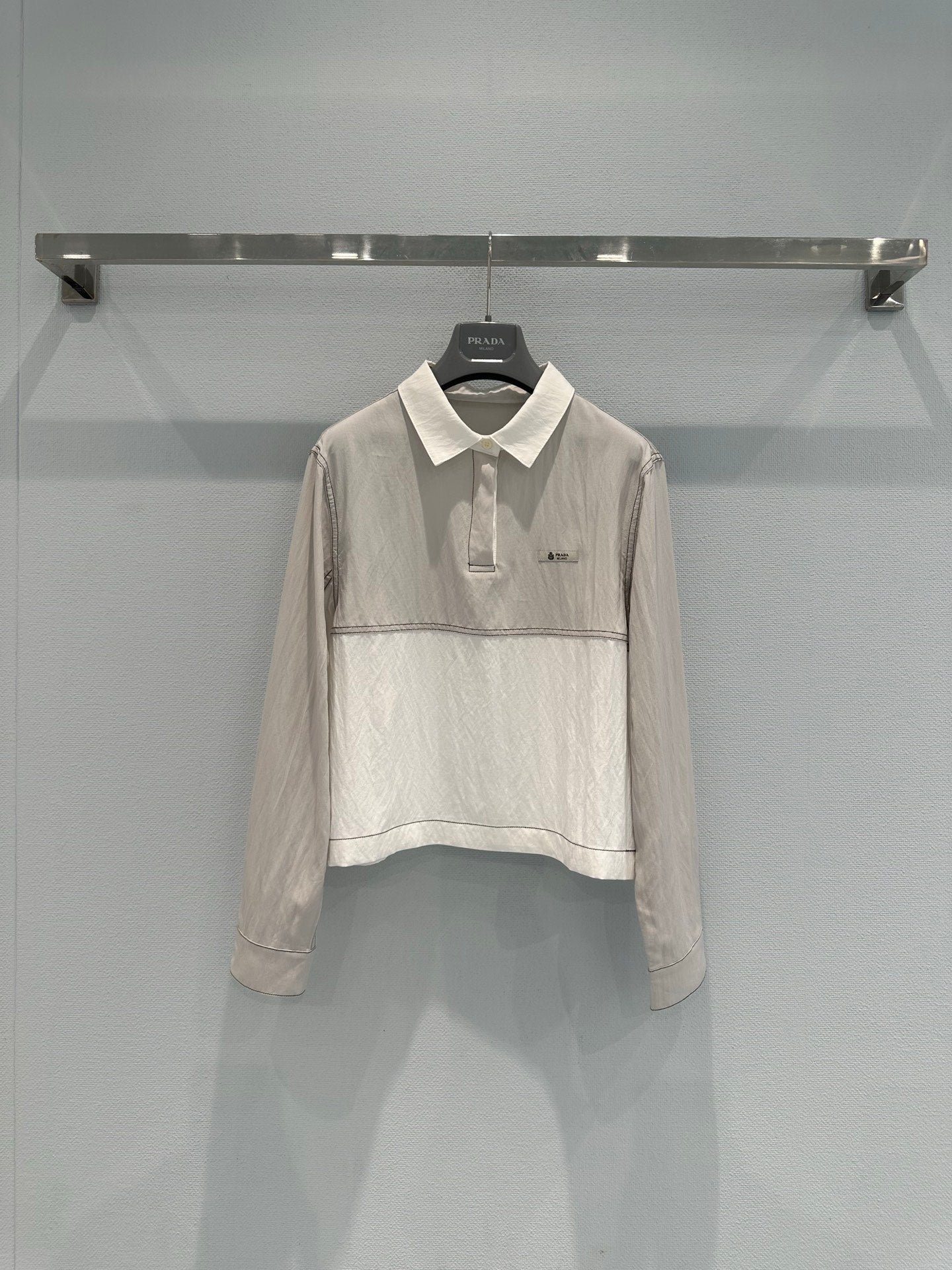 Prada Long-sleeved Linen/Cotton Top