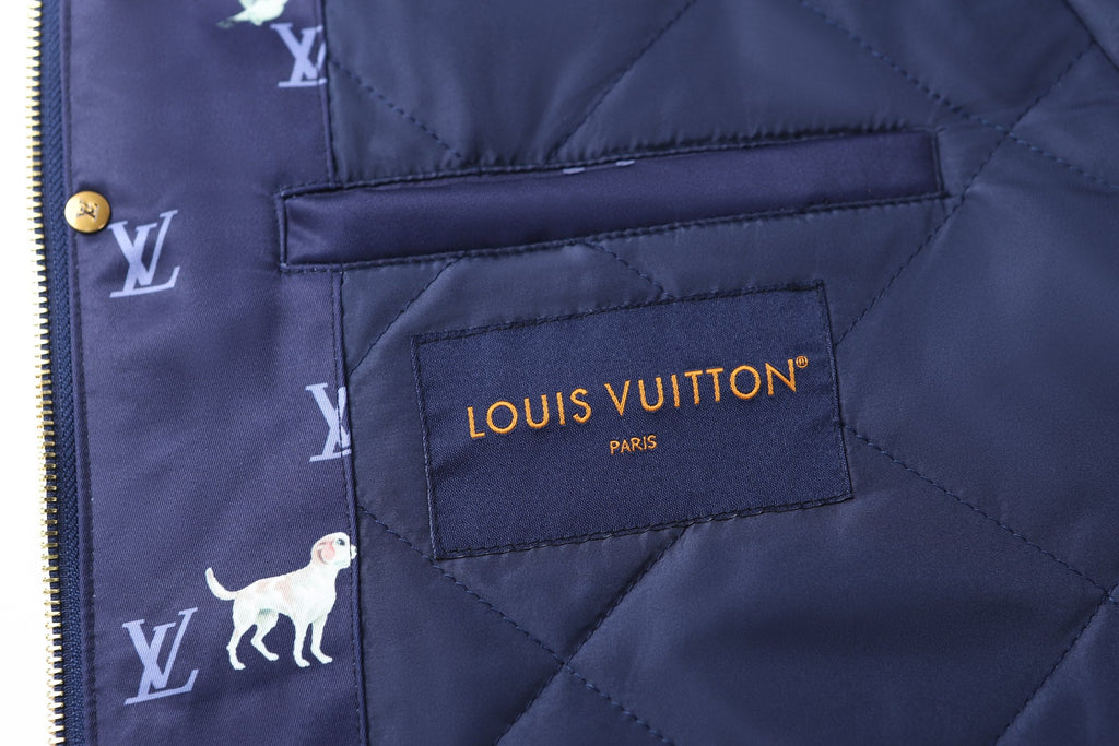 LV Corduroy Lapel Animal Print Jacket