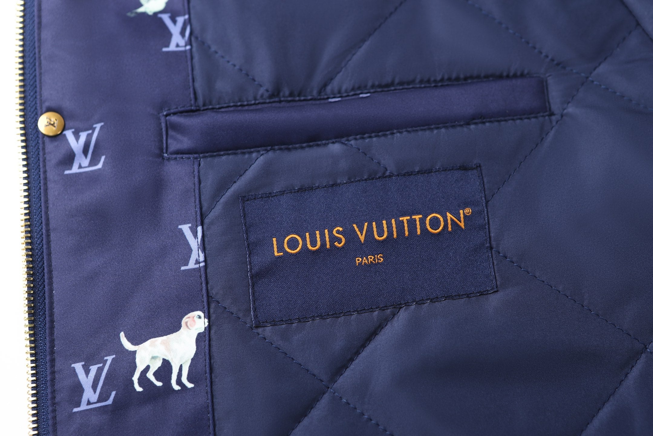 LV Corduroy Lapel Animal Print Jacket