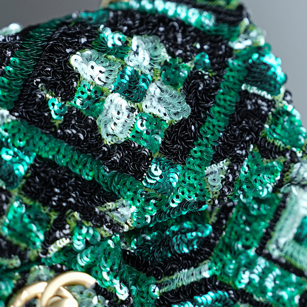 Chanel Emerald Beaded Bag
