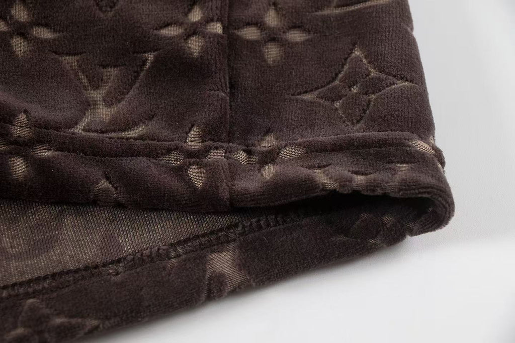 LV Monogram jacquard velvet shorts