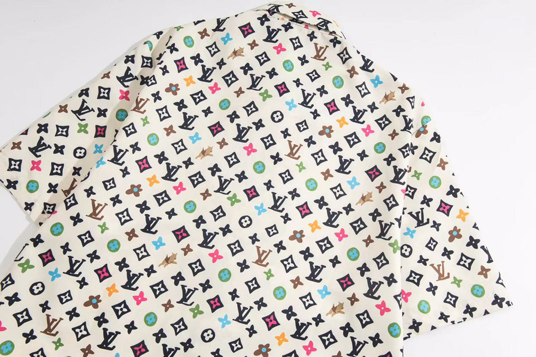 LV Print Mulberry Silk Shirt