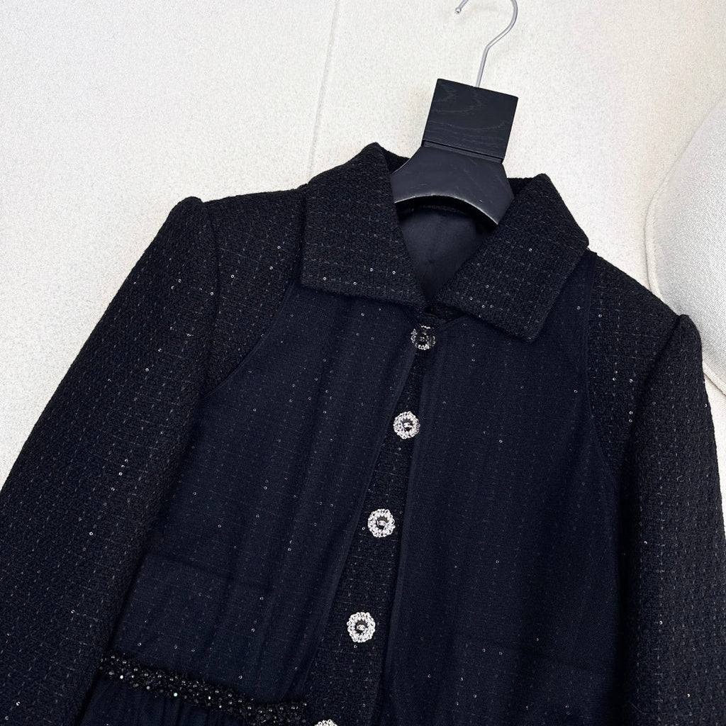 Chanel Woven Collared Coat