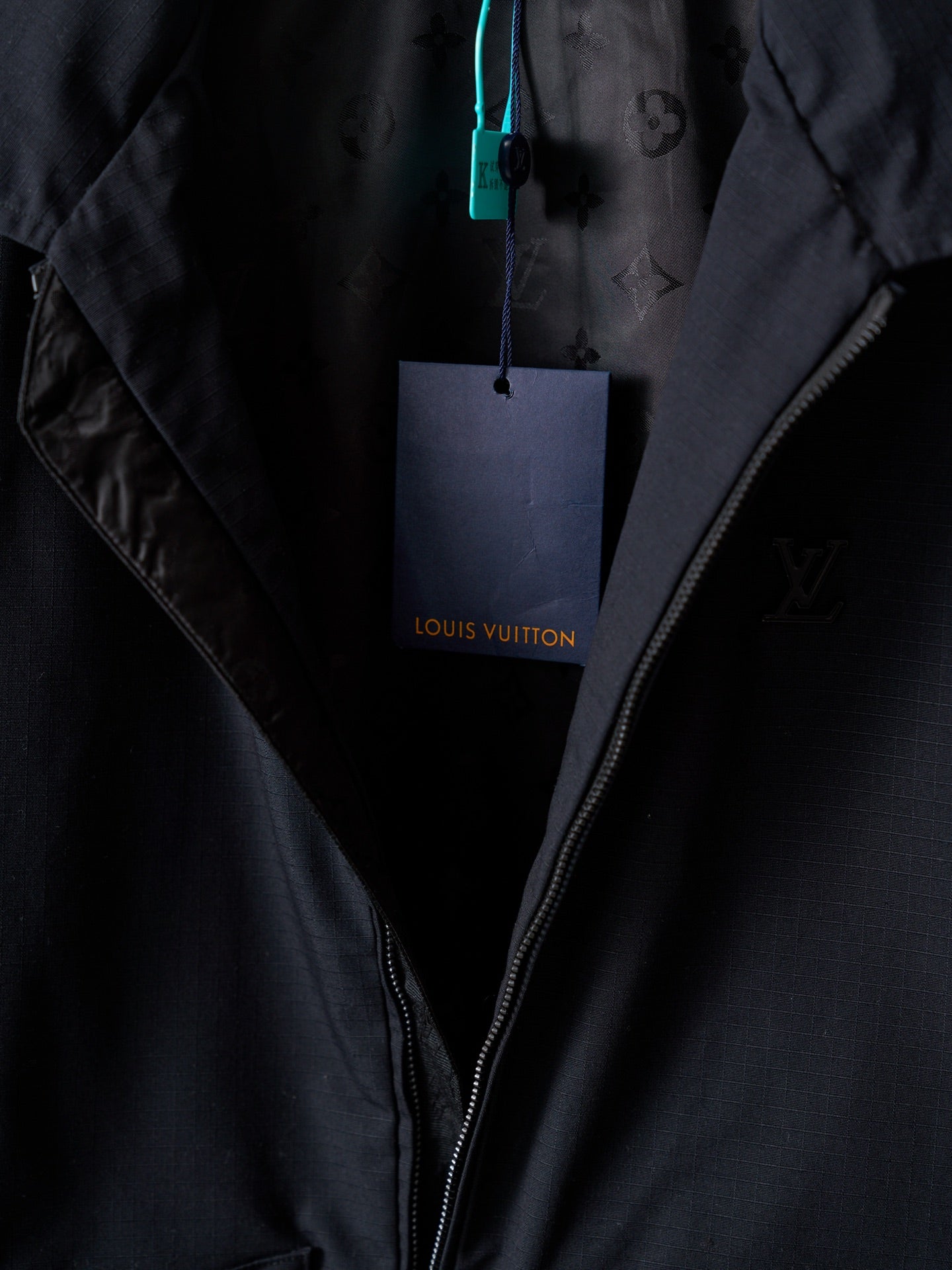 LV Leather Zipper Work Jacket