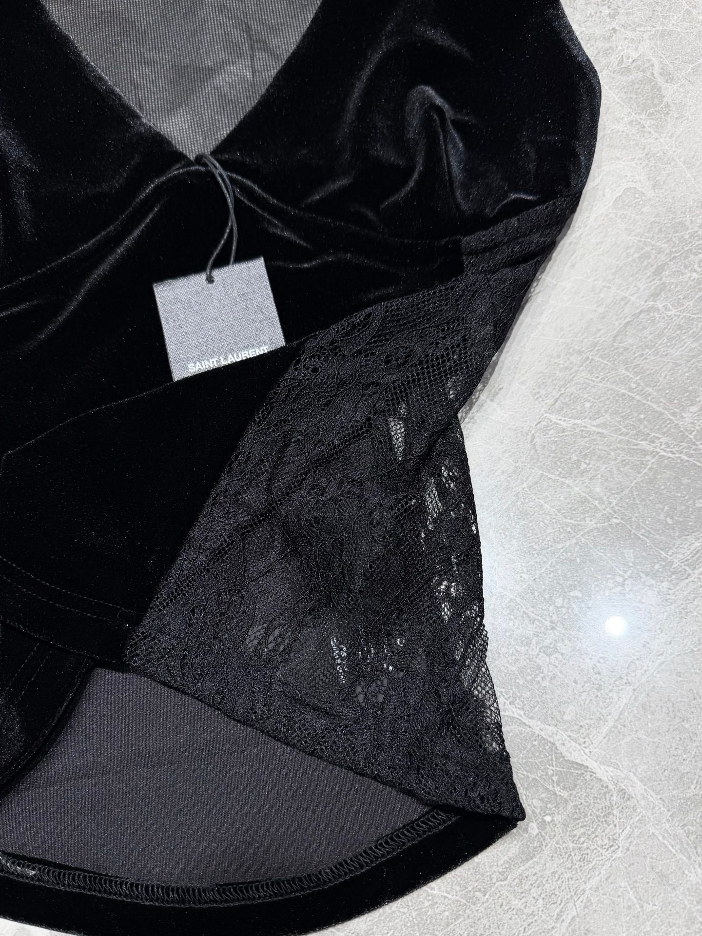 Women's YSL Lace Velvet Top