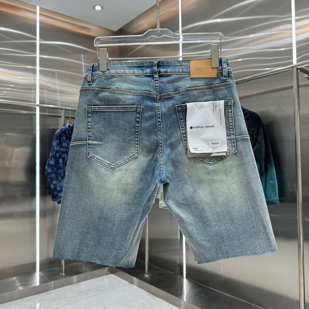 Purple Denim Shorts