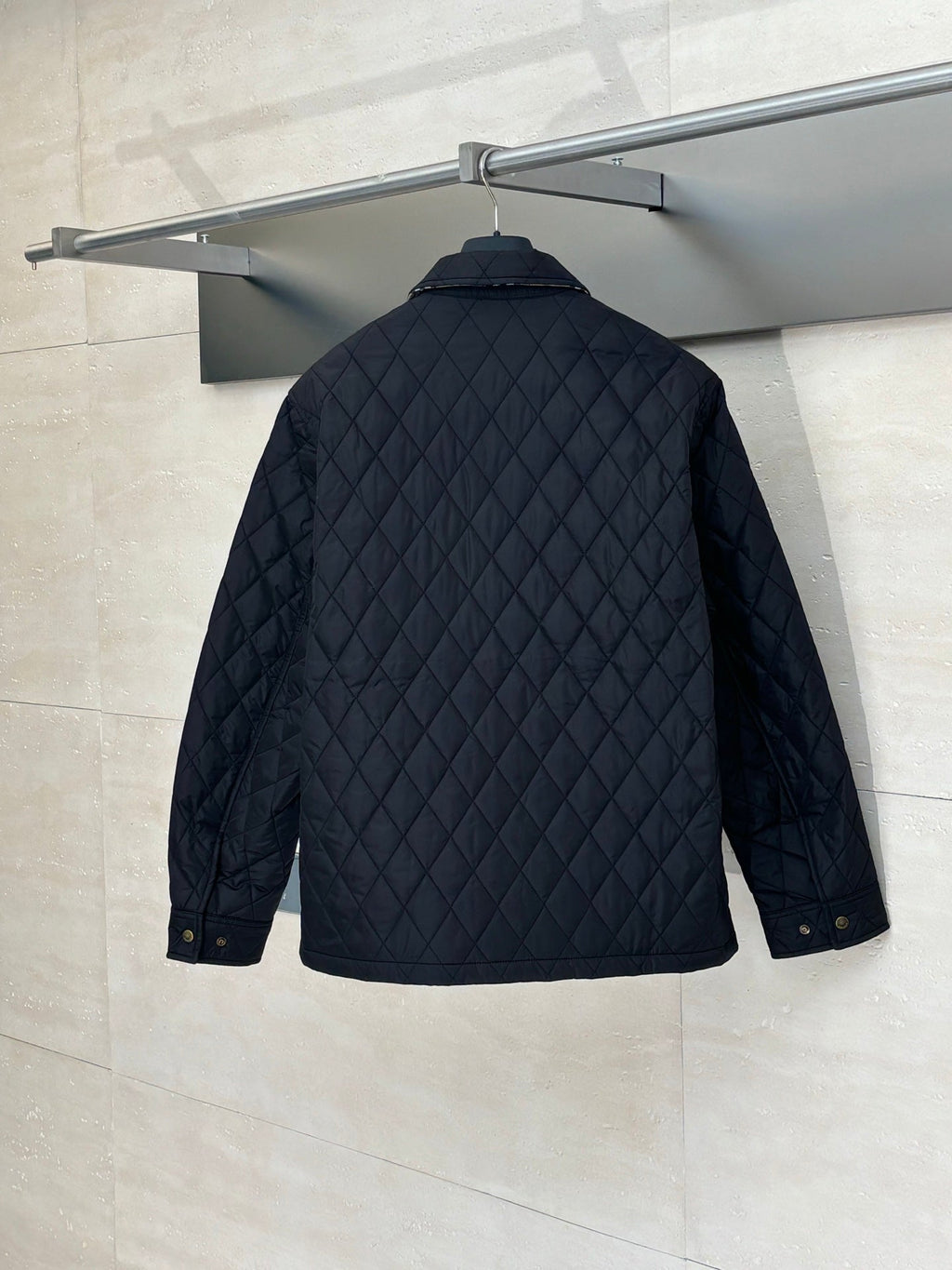 Burberry BB Quilted Nylon Brighton Shirt-Style Cotton Jacket