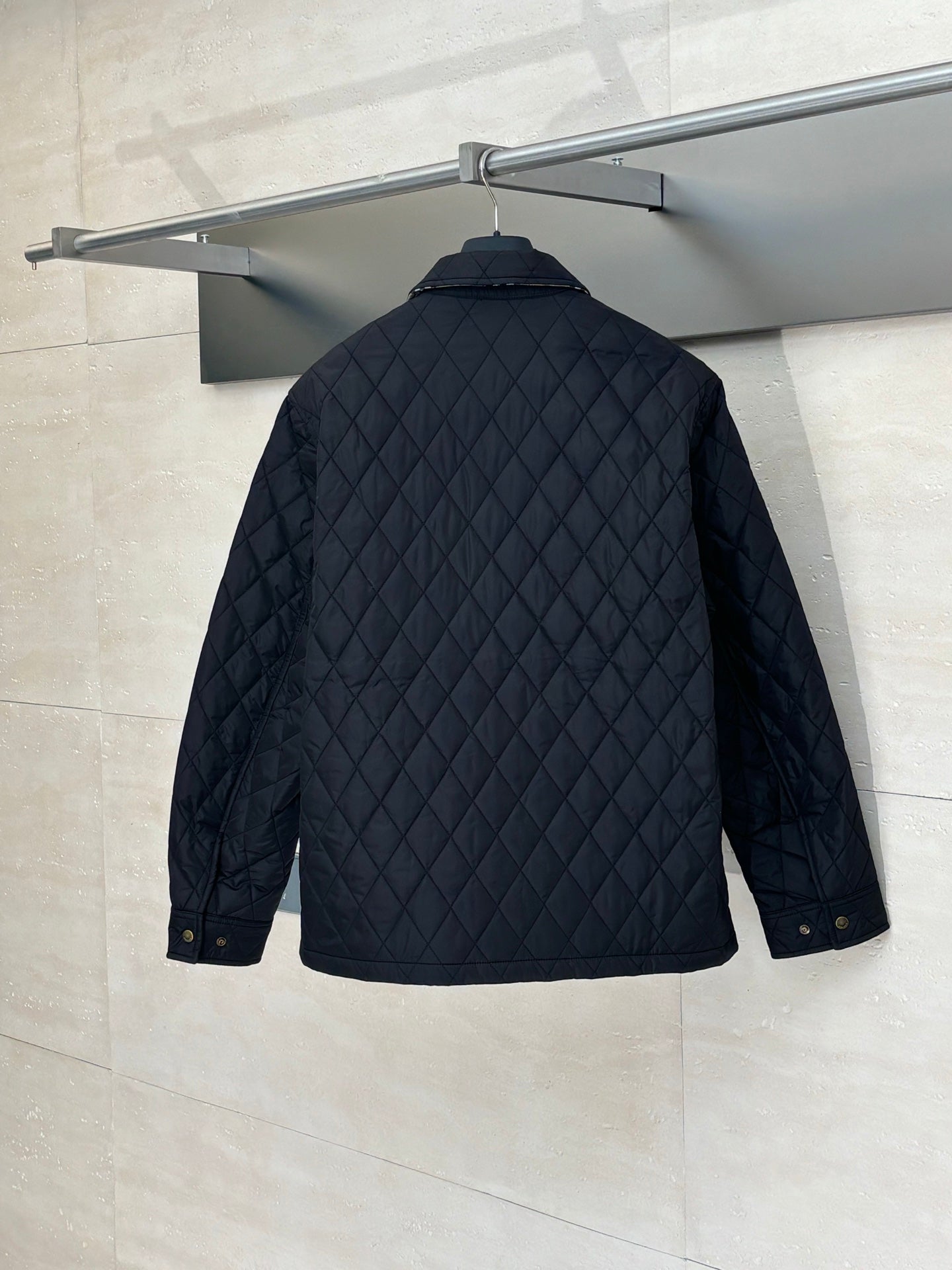 Burberry BB Quilted Nylon Brighton Shirt-Style Cotton Jacket