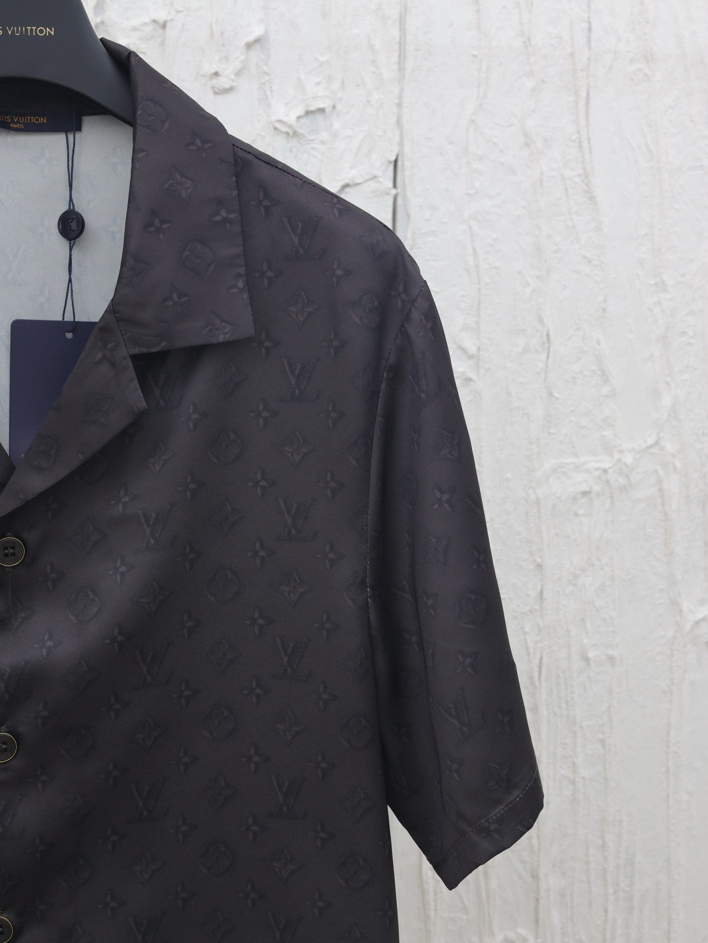 LV Jacquard Collar Short-Sleeve Shirt