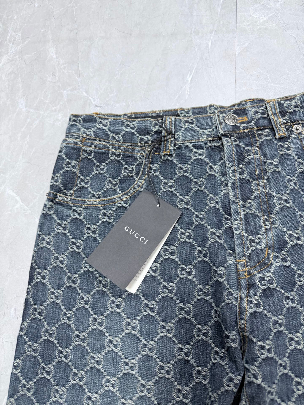 Gucci Denim Jacquard Jeans
