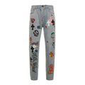 Chrome Hearts CH Graffiti Ghost Face Patchwork Jeans